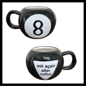 NWOT - 8-Ball Ceramic Mug "Ask Again After Coffee"